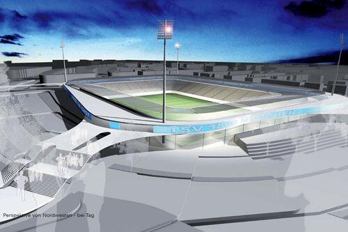 So könnte das Grünwalder Stadion aussehen - wenn die Stadt vielleicht doch noch einem kompletten Umbau zustimmt.
