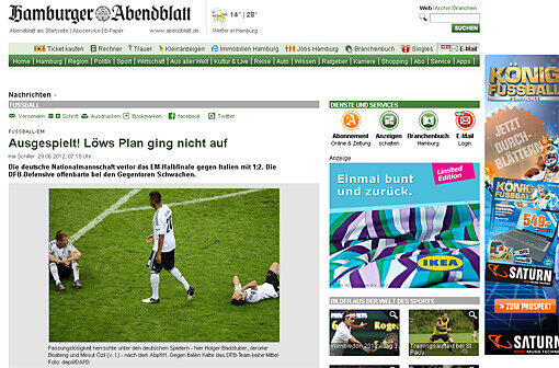 Hamburger Abendblatt: Löws Plan ging nicht auf