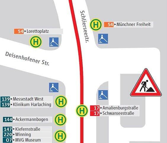 Am Giesinger Busbahnhof müssen die Haltestellen zeitweise verlegt werden.