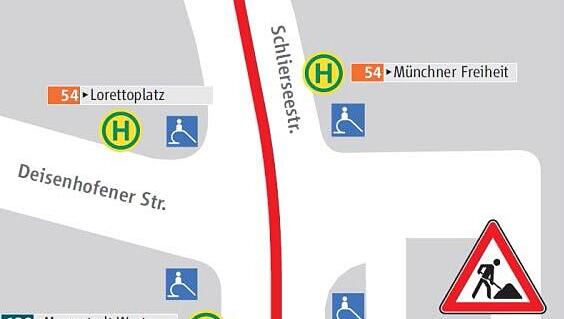 Am Giesinger Busbahnhof müssen die Haltestellen zeitweise verlegt werden. Am Giesinger Busbahnhof müssen die Haltestellen zeitweise verlegt werden.