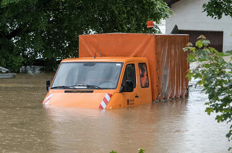 Das Hochwasser in Triftern im Landkreis Rottal-Inn.