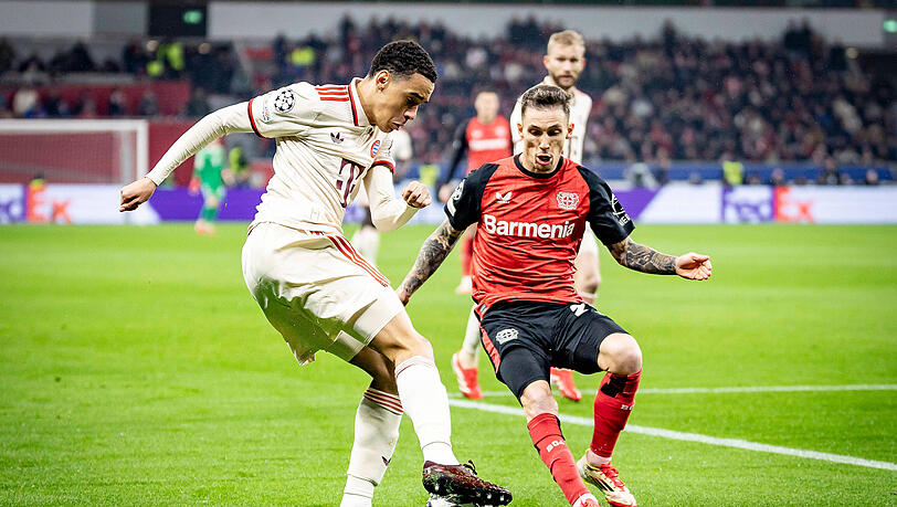 Der Zauberdribbler des FC Bayern versuchte die Räume der Leverkusener zu nutzen: Jamal Musiala.
