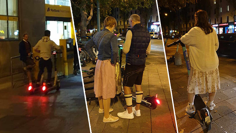 Viele Wiesn-Besucher haben sich am ersten Wochenende nicht ans E-Scooter-Verbot gehalten.