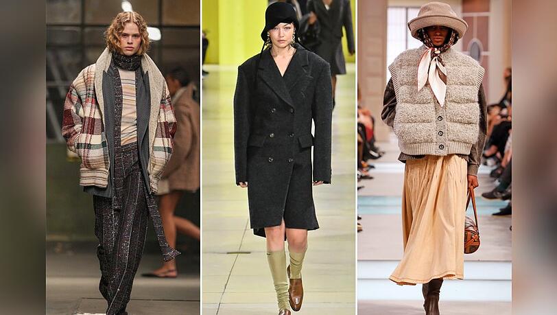 Altmodische Eleganz mit einem Hauch von High Fashion präsentierten Gigi Hadid (Mitte) und andere Models bei den Modenschauen für Herbst und Winter 2025.