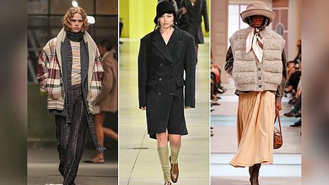 Altmodische Eleganz mit einem Hauch von High Fashion präsentierten Gigi Hadid (Mitte) und andere Models bei den Modenschauen für Herbst und Winter 2025.