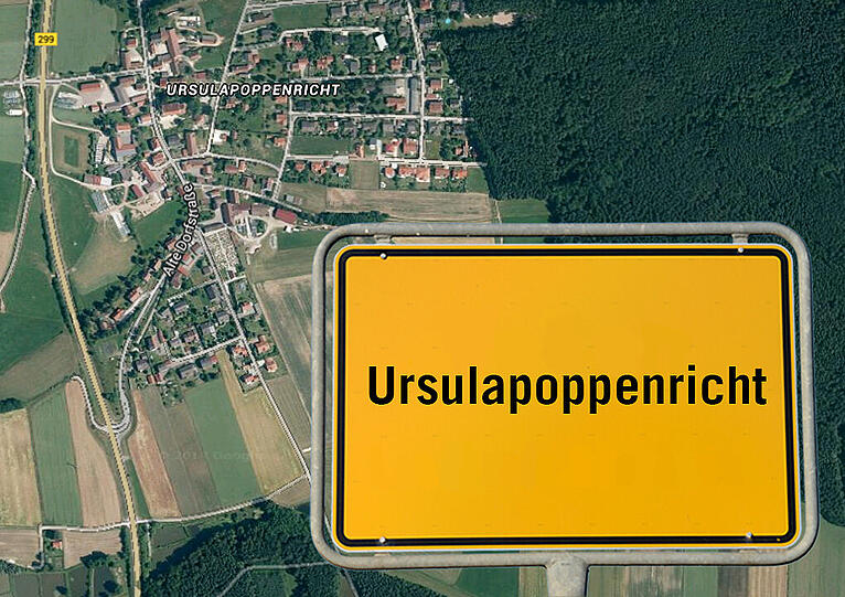 Ursulapoppenricht ist ein Ortsteil von Hahnbach in der Oberpfalz. Zum Namen erparen wir uns einen Kommentar.