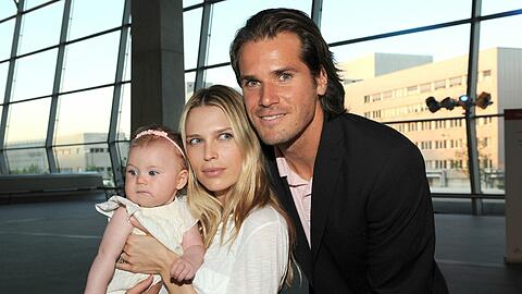 Tommy Haas mit seiner Frau Sara Foster und Tochter Valentina (2011)