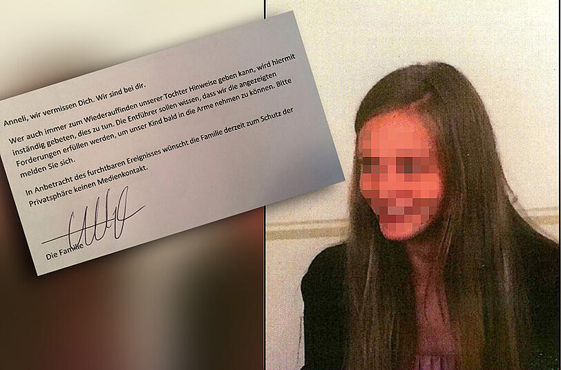 Die 17-jährige Anneli-Marie wurde entführt. Die Eltern haben sich in einem emotionalen Brief an die Öffentlichkeit und die Entführer gewandt.