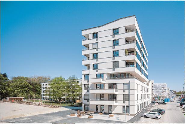 Dieser Neubau im Domagkpark gehört der Wohngenossenschaft Wogeno. Auch hier wohnt man zu Mini-Mieten unter neun Euro.