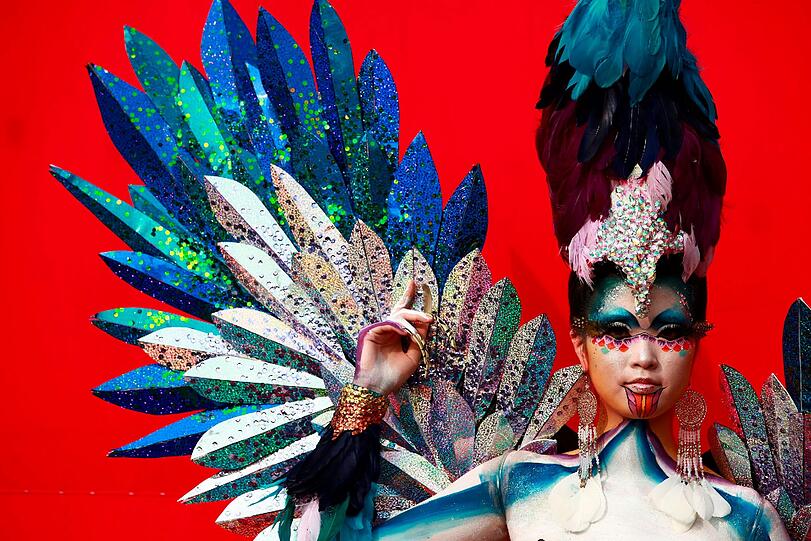 Schrille Outfits, nackte Haut. Das Internationale Bodypainting Festival in Daegu, Süd-Korea. Hier sind die schönsten Fotos.