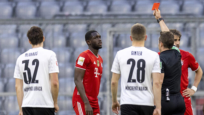 Tanguy Nianzou flog nach einem Foul gegen Breel Embolo vom Platz.
