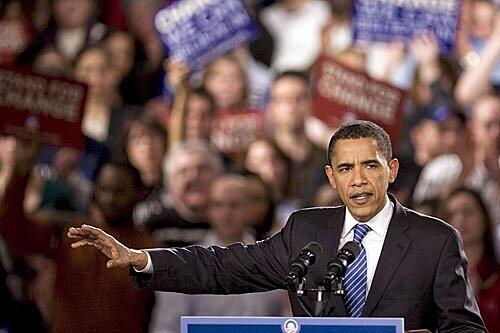 Barack Obama - derzeit rund 100 Delegiertenstimmen hinter Hillary Clinton