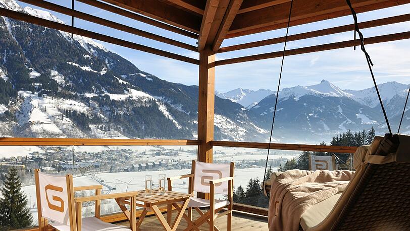 Traumblick in den Schnee: das Natur- und Designhotel DAS.GOLDBERG im Gasteinertal. Traumblick in den Schnee: das Natur- und Designhotel DAS.GOLDBERG im Gasteinertal.