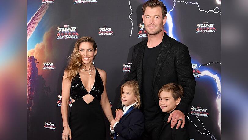 Chris Hemsworth und Elsa Pataky mit den gemeinsamen Zwillingen Tristan und Sasha.