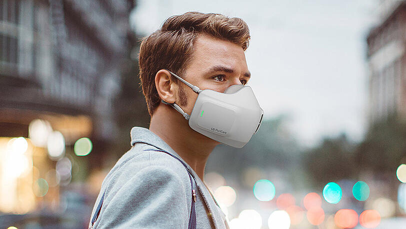 Der "PuriCare Wearable Air Purifier" von LG Der "PuriCare Wearable Air Purifier" von LG