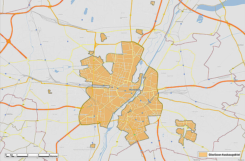 Highspeed in der halben Stadt: Ingesamt rund 350 000 Münchner Haushalte innerhalb des Mittleren Rings hat die SWM-Tochter M-net bislang mit schnellem Internet ausgerüstet.