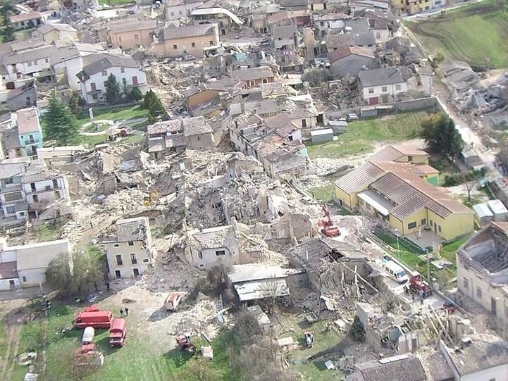 Beim Erdbeben von L'Aquila kamen am 6. April 2009 mehr als 300 Menschen ums Leben.