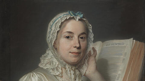 Maurice Quentin de La Tours "Mademoiselle Ferrand meditiert über Newton" ist um 1752 entstanden.