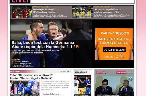 Gazetta dello Sport: "Italiens guter Test gegen Deutschland: Abate antwortet auf Hummels 1:1"