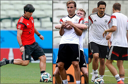 In Fortaleza bereiten sich die Deutschen intensiv auf das zweite Gruppenspiel gegen Ghana vor. Die Bilder vom Abschlusstraining der DFB-Elf.