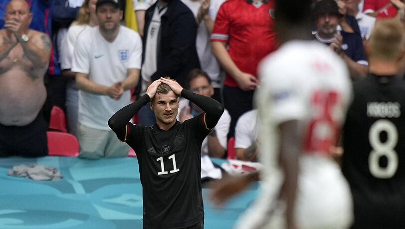Hat nicht gezündet: Deutschlands Stürmer Timo Werner. Hat nicht gezündet: Deutschlands Stürmer Timo Werner.
