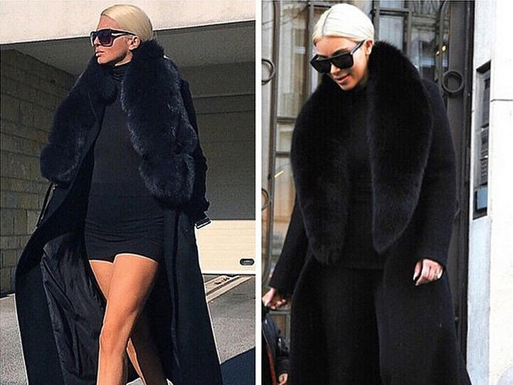 Wer ist hier wer? Kim Kardashian (re.) und Sängerin Jelena Karleusa sehen sich zum Verwechseln ähnlich