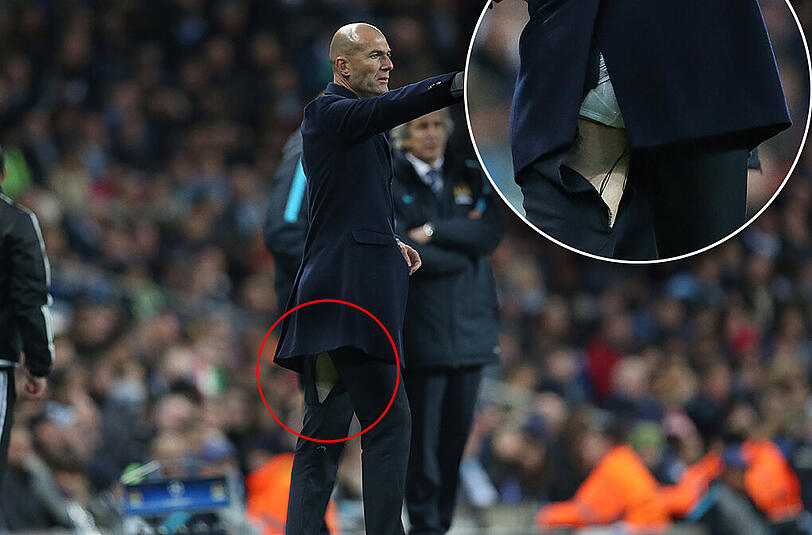 Viel Haut, wenig Spaß: Real-Coach Zinedine Zidane beim Halbfinal-Hinspiel gegen Manchester City.