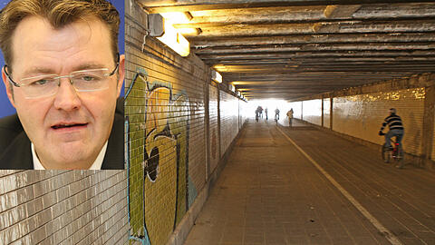 Dunkel und unattraktiv: Die Verbindung von der Südstadt in die City durch den Karl-Bröger-Tunnel sieht nicht gerade einladend aus. Doch eine Sanierung ist offen. CSU-Politiker Frieser setzt sich für den Bröger-Tunnel ein.