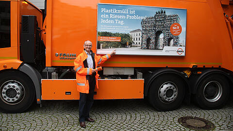 Ein Motiv der Kampagne ist das Siegestor.