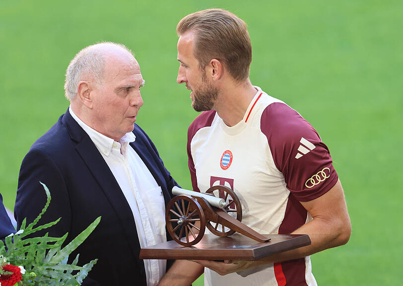 Schätzt Kane sehr: Uli Hoeneß (l.). Schätzt Kane sehr: Uli Hoeneß (l.).