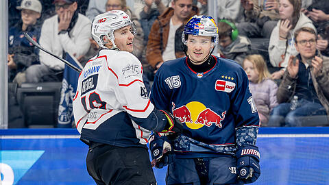 Das Duell der Zwillingsbr&uuml;der: Nikolaus Heigl vom EHC und Thomas Heigl von den Ice Tigers N&uuml;rnberg.