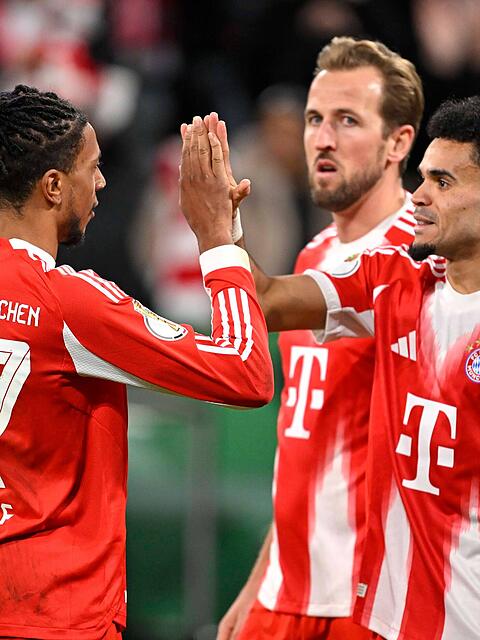 Bayerns Fl&uuml;gelzange Michael Olise und Luis D&iacute;az bilden gemeinsam mit Torj&auml;ger Harry Kane das gef&auml;hrlichste Offensiv-Trio in Europas Top-Ligen.