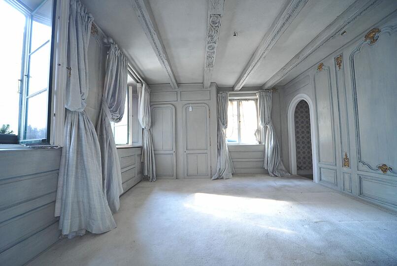 Ein Traum in Türkis. Das Higlight der Tour ist das Schlafzimmer.
