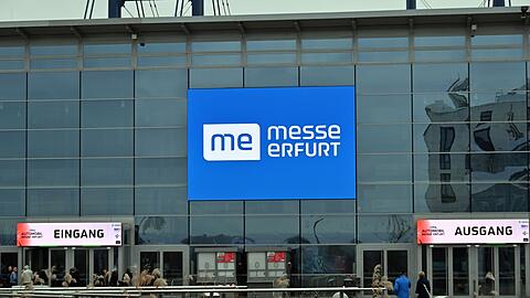 Der AfD-Bundesparteitag findet an der Messe Erfurt statt. Es werden Zehntausende Demonstranten erwartet. (Archivbild)