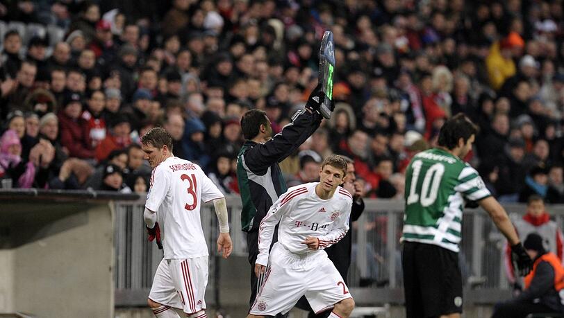 Thomas Müller feiert 2009 sein CL-Debüt in der Arena. Thomas Müller feiert 2009 sein CL-Debüt in der Arena.