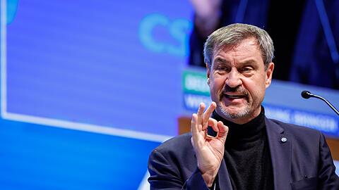 Klare Kante gegen die AfD: Markus Söder auf dem CSU-Parteitag.