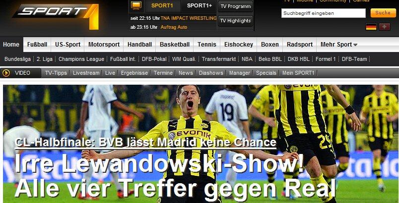 "Irre Lewandowski-Show", begeistert sich "sport1.de".