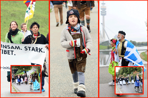 Nicht nur Dirndl und Lederhosn, sondern auch Trachten aus Tibet, Griechenland und vielen anderen Ländern. Beim Trachtenlauf im Olympiapark ging?s international zu. Die Bilder!