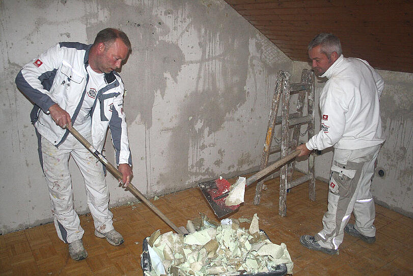 Bald ein Bild der Vergangenheit: Das Team im Einsatz.