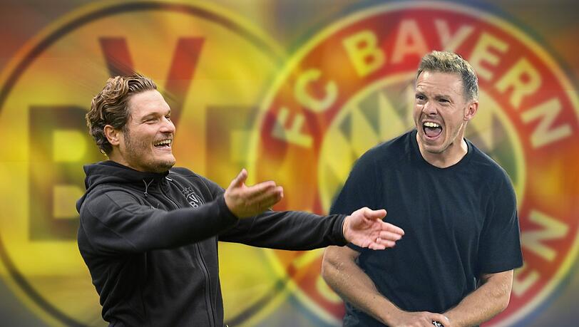 Ein Duell auf Augenhöhe? Nicht, was die Erwartungshaltung ihrer Bosse angeht: Edin Terzic und Julian Nagelsmann (r.).