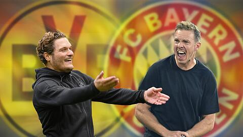 Ein Duell auf Augenhöhe? Nicht, was die Erwartungshaltung ihrer Bosse angeht: Edin Terzic und Julian Nagelsmann (r.).