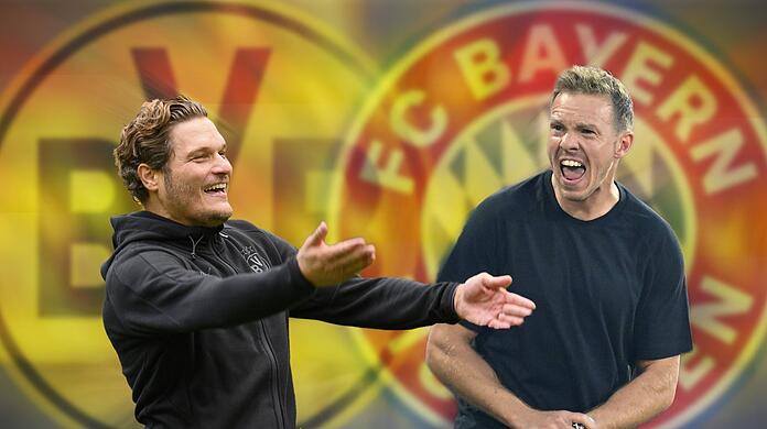Ein Duell auf Augenhöhe? Nicht, was die Erwartungshaltung ihrer Bosse angeht: Edin Terzic und Julian Nagelsmann (r.).