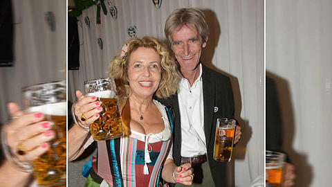 Michaela May mit ihrem Ehemann Bernd Schadewald vergangenes Jahr auf der Wiesn.