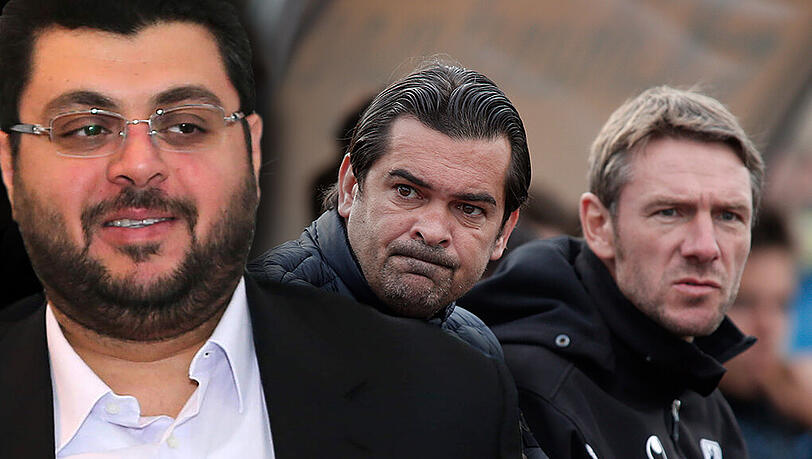 Investor Hasan Ismaik (l) glaubt an die Strategie von Sportchef Poschner und Trainer von Ahlen. Investor Hasan Ismaik (l) glaubt an die Strategie von Sportchef Poschner und Trainer von Ahlen.