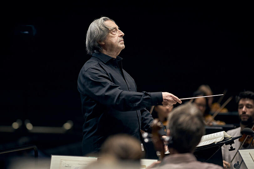 Riccardo Muti bei einer Probe mit dem Symphonieorchester des Bayerischen Rundfunks.