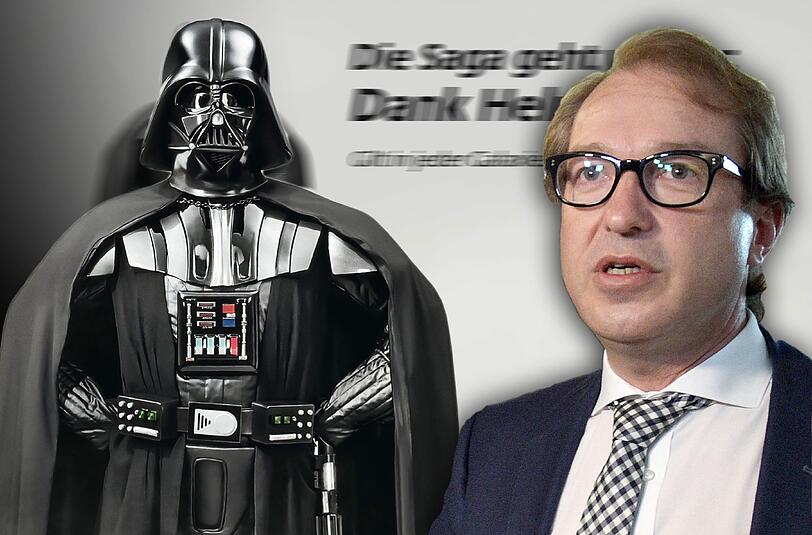 Machen seit Dienstag gemeinsame Sache: Hollywood-Schurke Darth Vader (l.) und Bundesverkehrsminister Alexander Dobrindt.