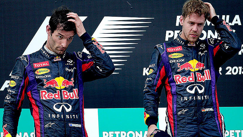 Anno 2013: Sebastian Vettel (rechts) und Mark Webber. Anno 2013: Sebastian Vettel (rechts) und Mark Webber.