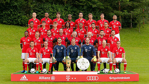 Alle gesund! Das Team der Bayern in der Saison 2016/17.