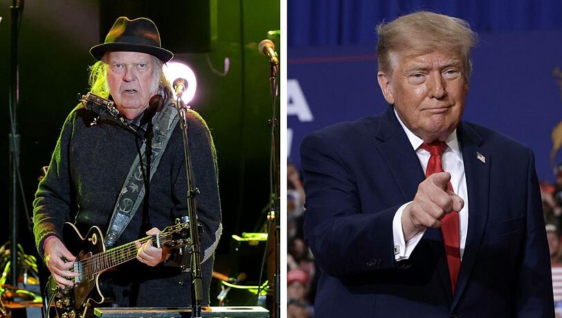 Neil Young (links) hat Klage gegen das Wahlkampfkomitee von US-Pr&auml;sident Donald Trump eingereicht.