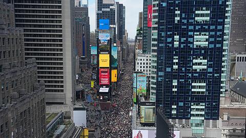 Stra&szlig;en in New York waren voller Demonstranten.